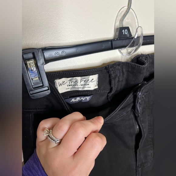 We The Free Lace Up Back Flare Leg Jeans Black size US27 - Picture 5 of 13